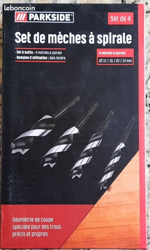 4-Piece Spiral Wood Drill Bit Set