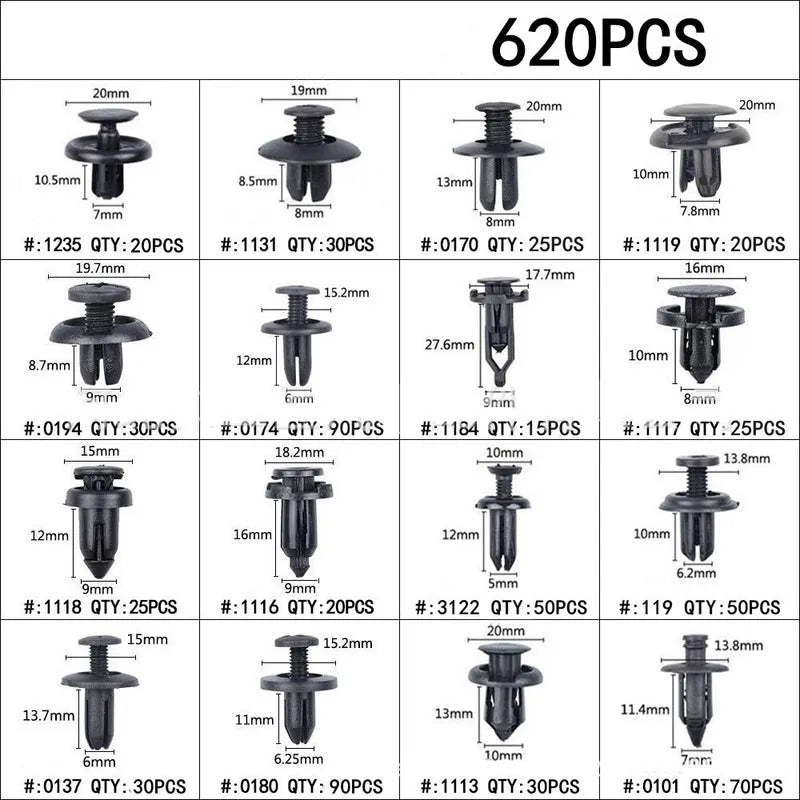 620 Pcs/box Car Fastener Clips Mixed Car Fasteners