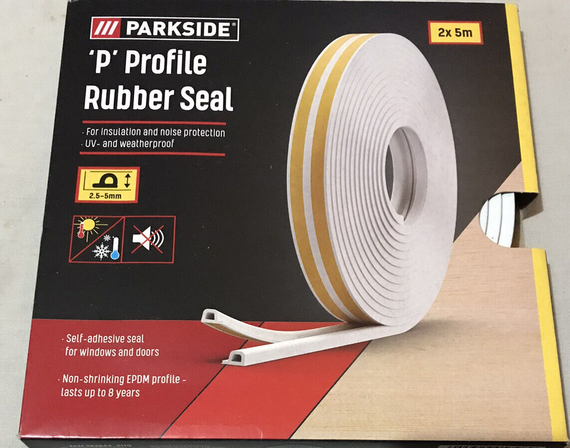 P Profile Rubber Seal 5m Each Set by Lidl - 2:5-5mm Thickness